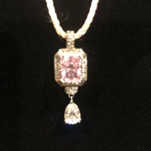 Pink & White CZ Necklace